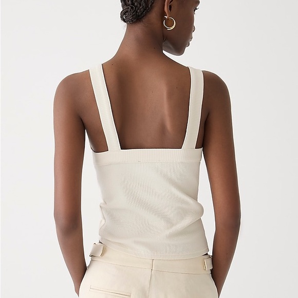 J.CREW•black wide strap tank top medium NWT - Picture 4 of 7